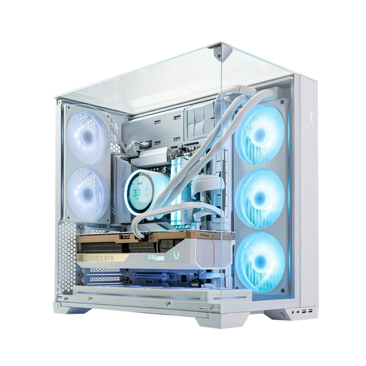AMD Ryzen 7 7800X3D + RTX 5070 White Gaming PC, AMD Ryzen 7 7800X3D, RTX 5070 AMP White 12GB GDDR7, 32GB (2x16GB) 6400MHz, 990 PRO 1TB NVMe, AIO Liquid Cooler IPS LCD, WiFi